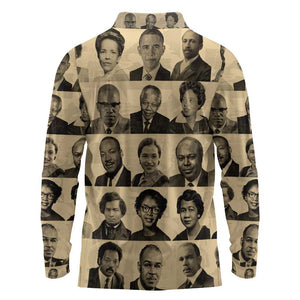 Civil Rights Leaders Long Sleeve Polo Shirt African-American