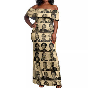 Civil Rights Leaders Off Shoulder Maxi Dress African-American