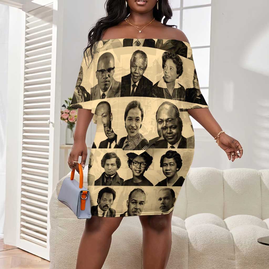 Civil Rights Leaders Off Shoulder Short Dress African-American