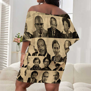 Civil Rights Leaders Off Shoulder Short Dress African-American