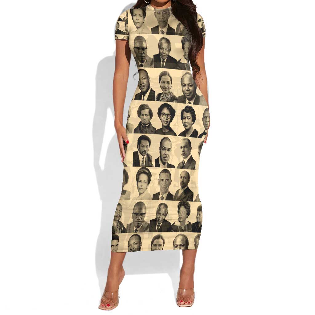 Civil Rights Leaders Short Sleeve Bodycon Dress African-American