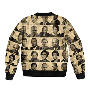 Civil Rights Leaders Sleeve Zip Bomber Jacket African-American