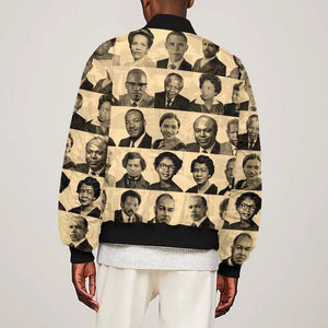 Civil Rights Leaders Sleeve Zip Bomber Jacket African-American