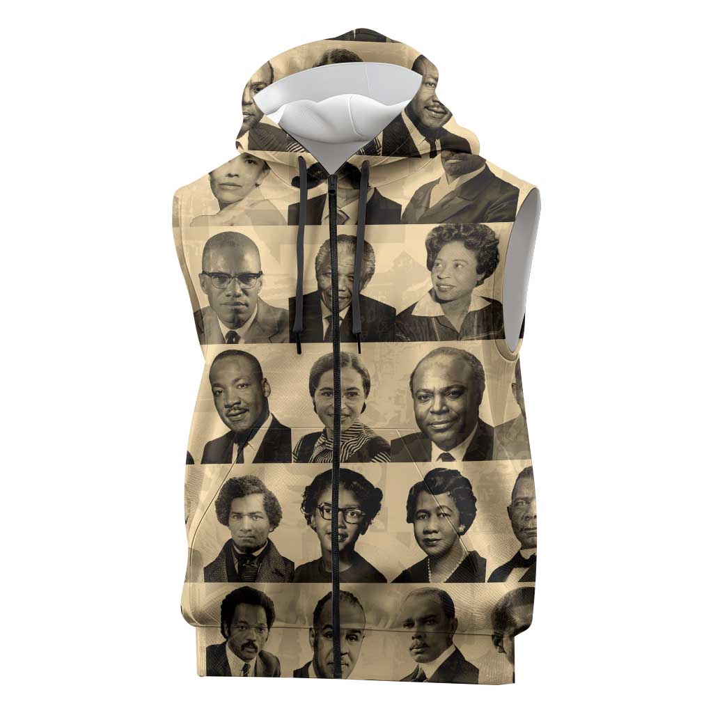Civil Rights Leaders Sleeveless Zip Hoodie African-American - African Pride