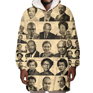 Civil Rights Leaders Wearable Blanket Hoodie African-American