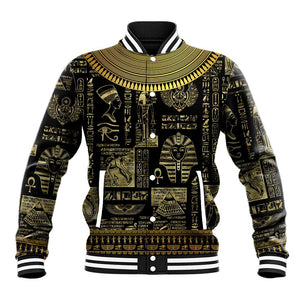 Egypt Pharaoh Baseball Jacket Egyptian Hieroglyphs and Symbols DT02