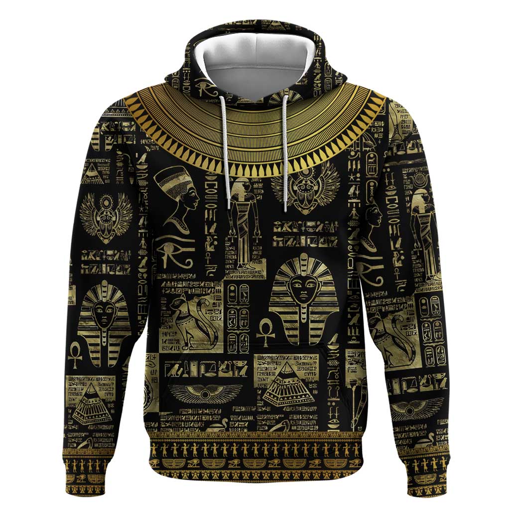 Egypt Pharaoh Hoodie Egyptian Hieroglyphs and Symbols