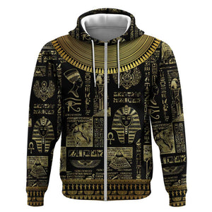 Egypt Pharaoh Hoodie Egyptian Hieroglyphs and Symbols