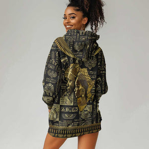 Egypt Pharaoh Hoodie Dress Egyptian Hieroglyphs and Symbols