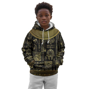 Egypt Pharaoh Kid Hoodie Egyptian Hieroglyphs and Symbols