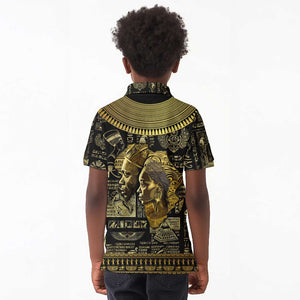 Egypt Pharaoh Kid Polo Shirt Egyptian Hieroglyphs and Symbols