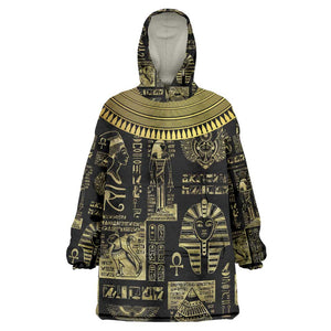 Egypt Pharaoh KId Wearable Blanket Hoodie Egyptian Hieroglyphs and Symbols