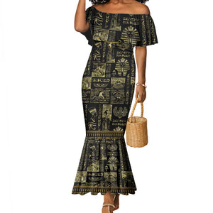 Egypt Pharaoh Mermaid Dress Egyptian Hieroglyphs and Symbols