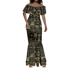 Egypt Pharaoh Mermaid Dress Egyptian Hieroglyphs and Symbols