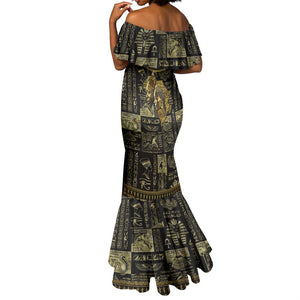 Egypt Pharaoh Mermaid Dress Egyptian Hieroglyphs and Symbols