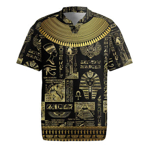 Egypt Pharaoh Rugby Jersey Egyptian Hieroglyphs and Symbols