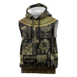 Egypt Pharaoh Sleeveless Hoodie Egyptian Hieroglyphs and Symbols - African Pride