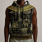 Egypt Pharaoh Sleeveless Zip Hoodie Egyptian Hieroglyphs and Symbols - African Pride