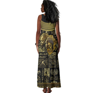 Egypt Pharaoh Tank Maxi Dress Egyptian Hieroglyphs and Symbols