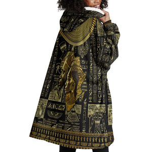 Egypt Pharaoh Wearable Blanket Hoodie Egyptian Hieroglyphs and Symbols