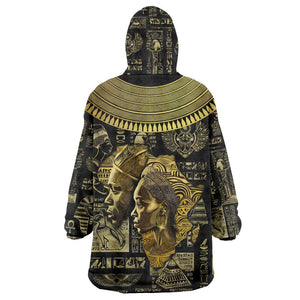 Egypt Pharaoh Wearable Blanket Hoodie Egyptian Hieroglyphs and Symbols