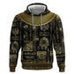 Egypt Pharaoh Zip Hoodie Egyptian Hieroglyphs and Symbols