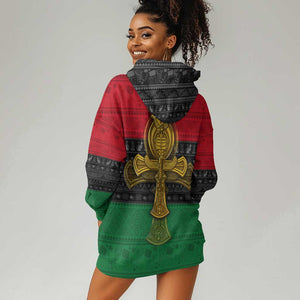 Pan African Ankh Hoodie Dress