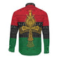 Pan African Ankh Long Sleeve Button Shirt
