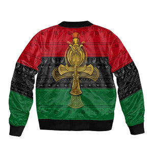 Pan African Ankh Sleeve Zip Bomber Jacket