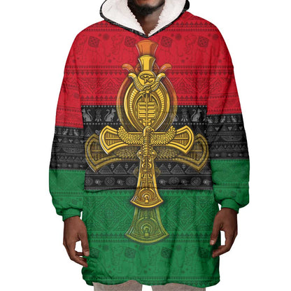 Pan African Ankh Wearable Blanket Hoodie