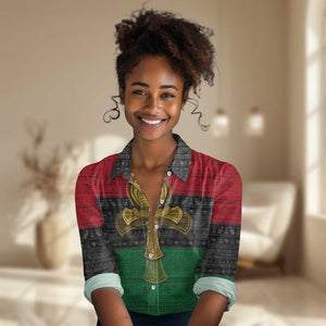 Pan African Ankh Women Casual Shirt