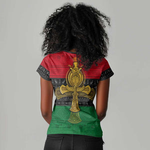 Pan African Ankh Women V-Neck T-Shirt