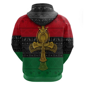 Pan African Ankh Zip Hoodie