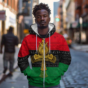 Pan African Ankh Zip Hoodie