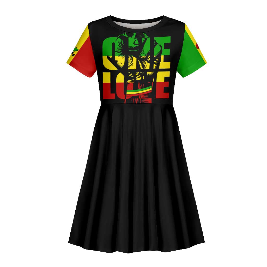 Reggae One Love Kid Short Sleeve Dress African