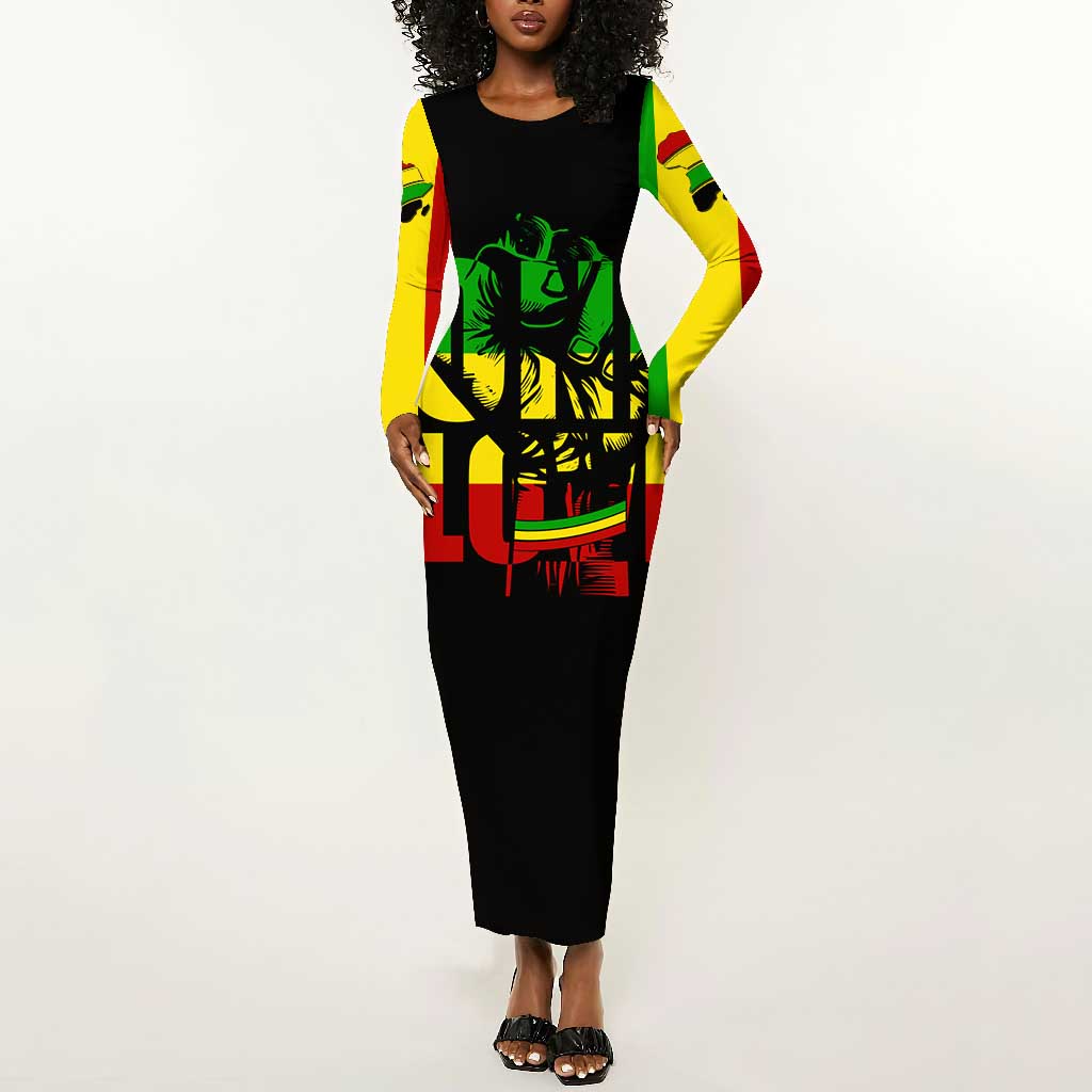 Reggae One Love Long Sleeve Bodycon Dress African