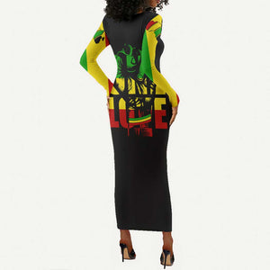 Reggae One Love Long Sleeve Bodycon Dress African