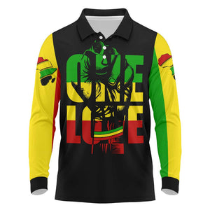 Reggae One Love Long Sleeve Polo Shirt African