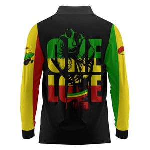 Reggae One Love Long Sleeve Polo Shirt African