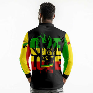 Reggae One Love Long Sleeve Polo Shirt African