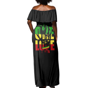 Reggae One Love Off Shoulder Maxi Dress African