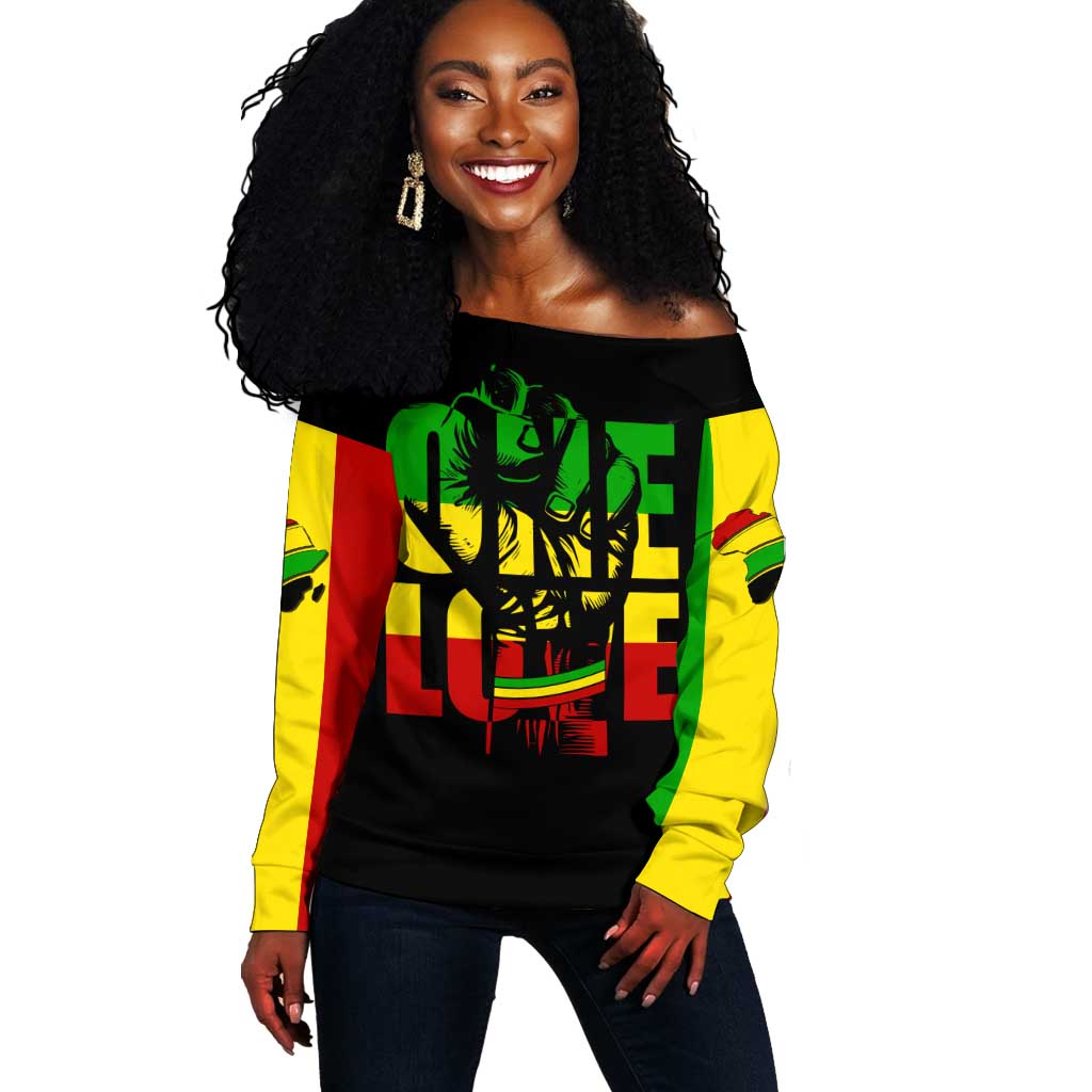 Reggae One Love Off Shoulder Sweater African