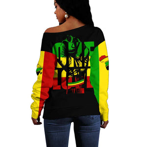 Reggae One Love Off Shoulder Sweater African