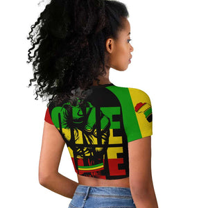 Reggae One Love Raglan Cropped T shirt African