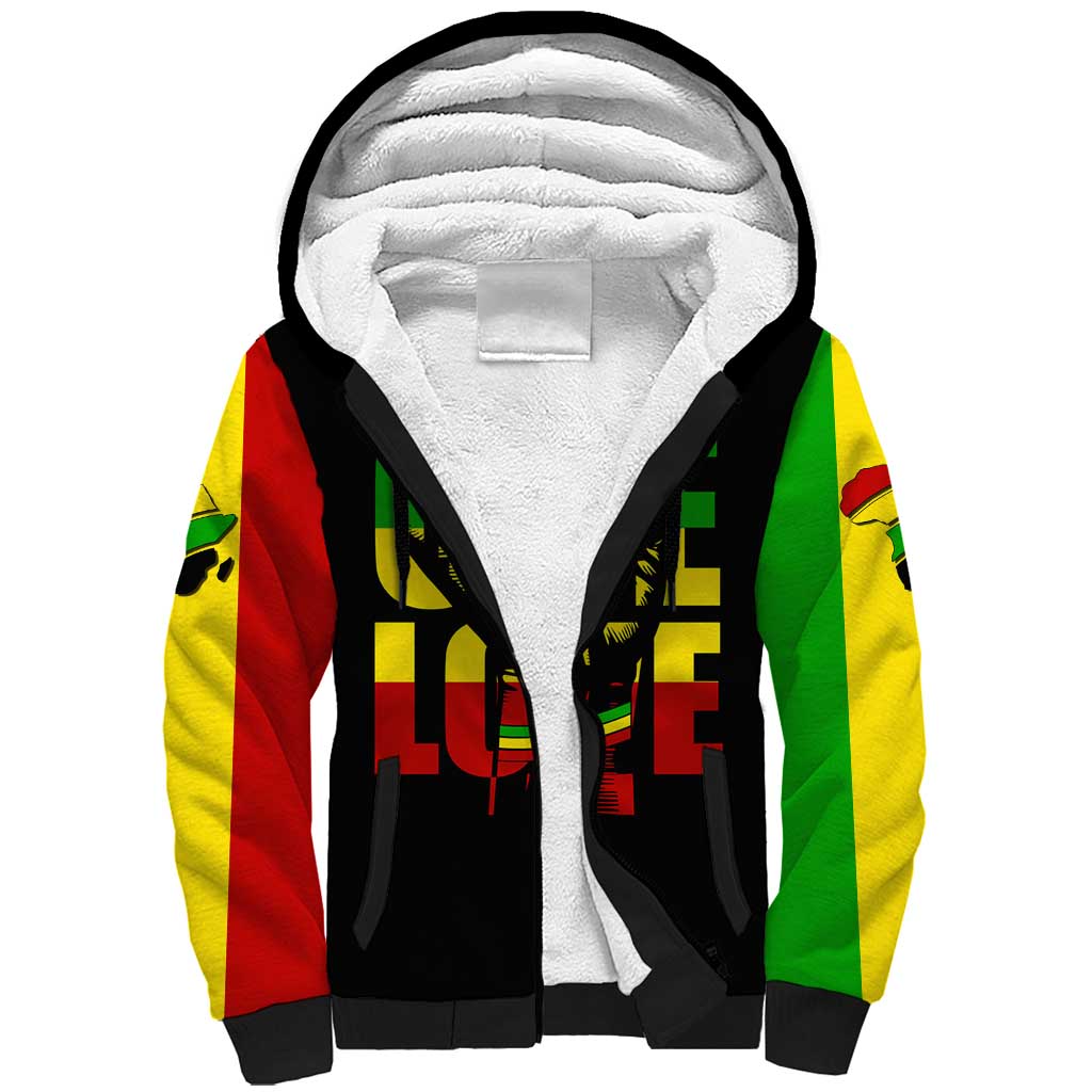 Reggae One Love Sherpa Hoodie African