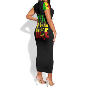 Reggae One Love Short Sleeve Bodycon Dress African