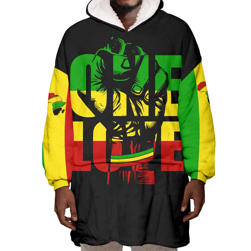 Reggae One Love Wearable Blanket Hoodie African