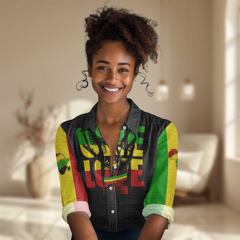 Reggae One Love Women Casual Shirt African