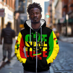 Reggae One Love Zip Hoodie African