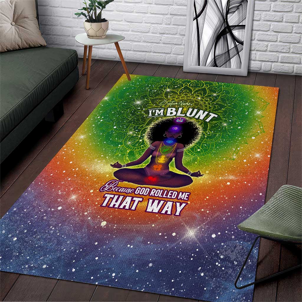 I'm Blunt African Area Rug Black Women Mandala